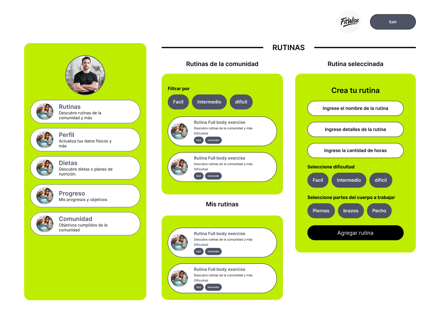Rutinas de entrenamiento compartidas
